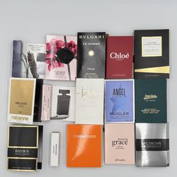 15PC DESIGNER PERFUME SAMPLE SET – BVLGARI CHLOE DIOR MUGLER RABANNE