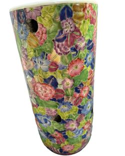 Famille Rose Vase 18" 60s China