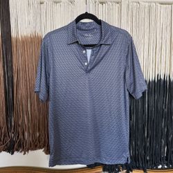 Blue and white patterned Walter Hagen short sleeve polo; excellent condition