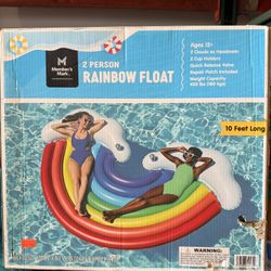 Members Mark 10FT Long 2 Person Rainbow Float Brand New In Box 