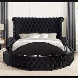 Brand New Tufted Elegant Storage Queen Size Bed Frame