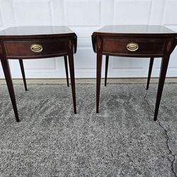 Vintage 2 CTH Sherrill Occasional flame mahogany Pembroke accent side / end tables