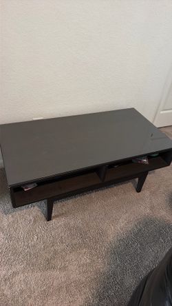 Modern Black Coffee Table with Storage –