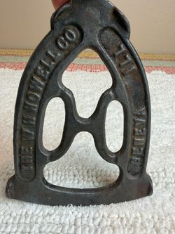 Antique Cast Iron Sad Iron Trivet - The W.H. Howel1 Co. Geneva, ILL $10 OBO