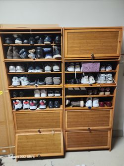 Bamboo shoe cabinet
