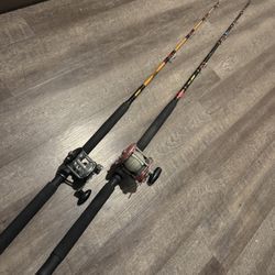 In Murrieta Pair Of Salt Water Fishing Combos. Price Is The Pair. Used But Great Beginners Set Ups. 