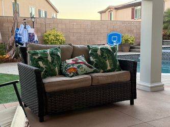 Outdoor loveseat and couch