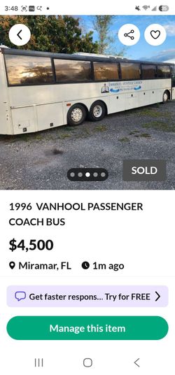 1996  VANHOOL PASSENGER COACH BUS