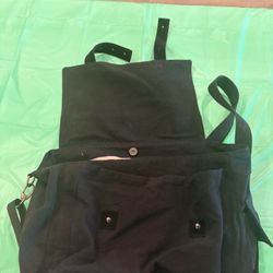 Travaux En Cours Large Black Canvas Messenger Bag - Côte d’Azur France