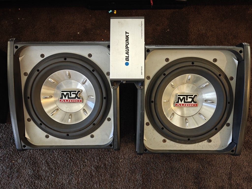 Mtx 10 Inch Subwoofer In Original Boxes With Blaupunkt 2000 Watts Monoblock Amplifier
