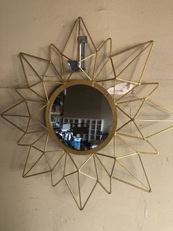 2 Gold Sun ☀️ Hanging Mirrors