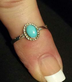 Arizona Sleeping Beauty Turquoise Ring in Sterling Silver (Size 10)
