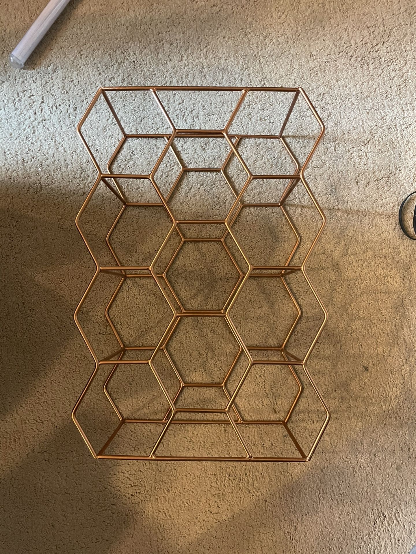 Crate And Barre CB2 Rose Gold Metal Wine Rack 12 Bottle stand Alone