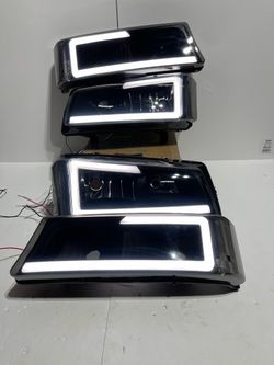 Chevy Silverado / Avalanche Smoked LED Headlights for 2003 to 2006