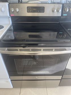 GE GLASS TOP STOVE STAINLESS STEEL