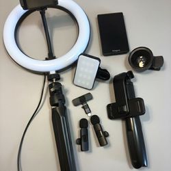 Complete Smartphone Creator Kit – Ring Light, Wireless Mics & Tripod Bundle