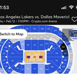 Lakers Vs Mavericks 2 Tickets Sec 206 Row 4 