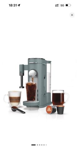 Ninja Single-Serve Pods & Grounds Coffee Maker with Integrated Milk Frother Sage Green: Drip & Single Serve, 56 oz Capacity, 1550W