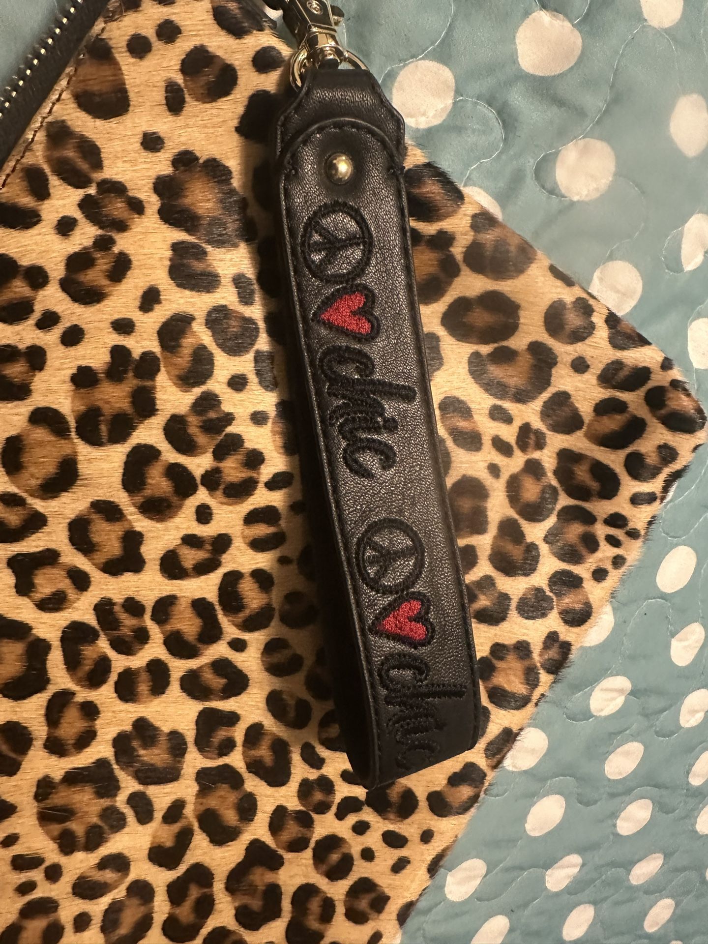 CHICO’ S Peace Love & Chic Animal Print Wristlet