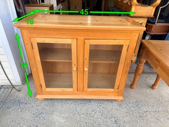 Solid Wood Glass Door Cabinet