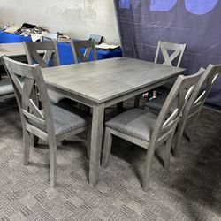 Grey Dining Kitchen Table And Chairs 