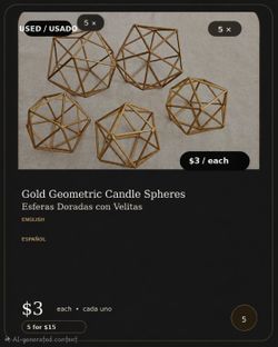 Beautiful Gold Geometric Candle Spheres