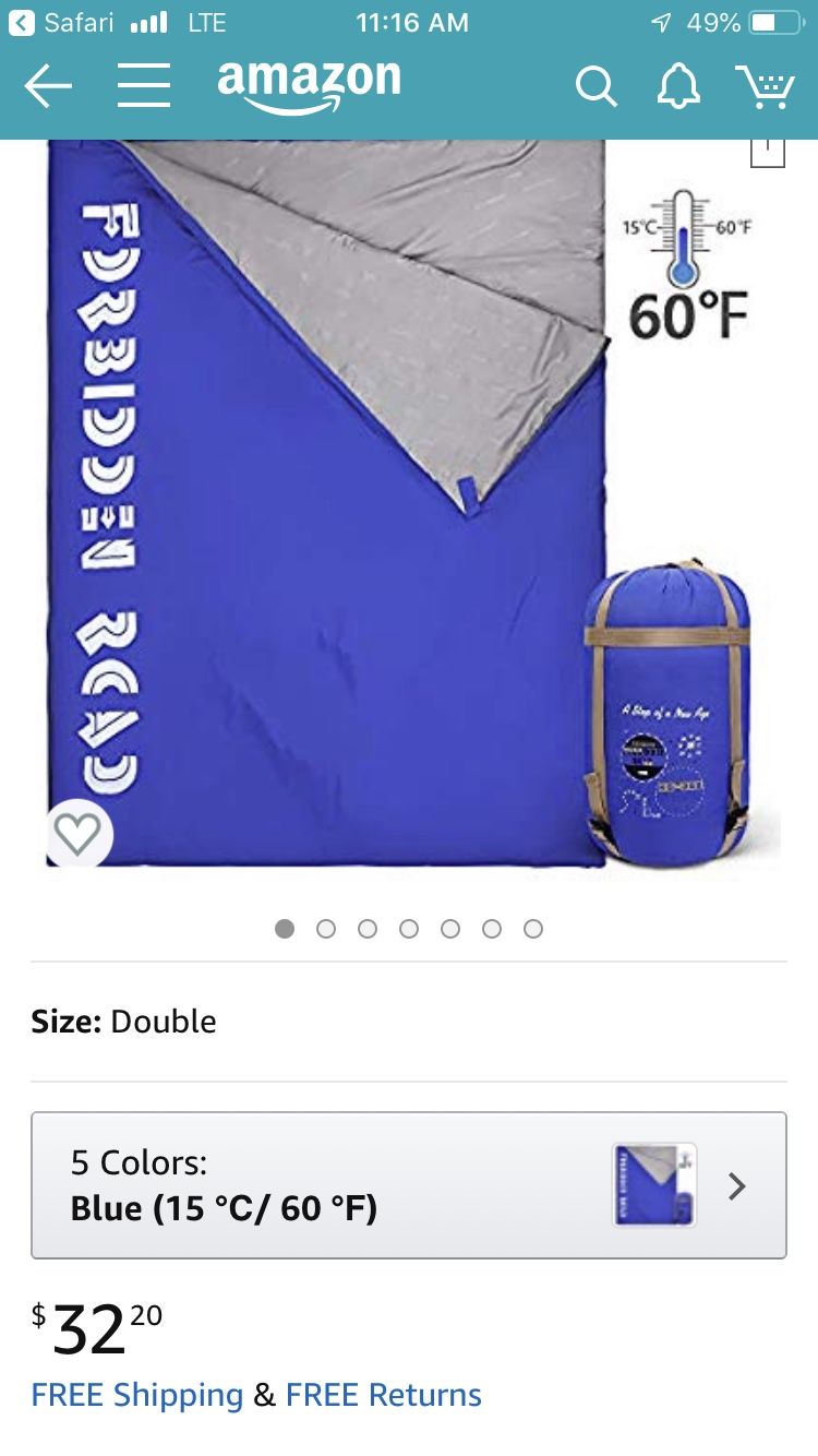 New double sleeping bag