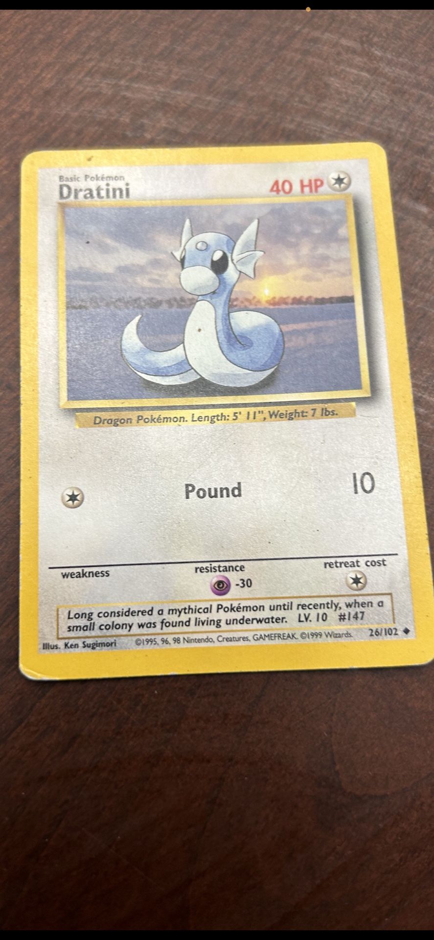 Pokémon Dratini Card