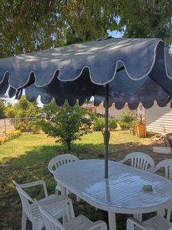 Patio set  good condition or make an offer has to be cleaned up a little It was in storage so you can wipe it with a towel and will be clean nothing a