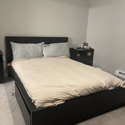 Bed Frame With Two Rollout Storage