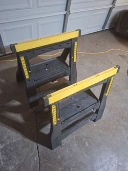 Pair of Adjustable Plastic Sawhorses