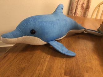 Hand sewn stuffed animal dolphin