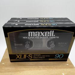 3 SEALED Maxell XLII-S 90 Cassette TAPES Japan IEC Type II New NOS 