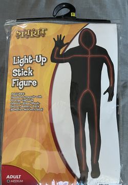Orange Light Up Stick Figure (adult)  Costume 