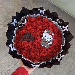 Ramo De Rosas Rose Bouquet Hello Kitty Graduation 