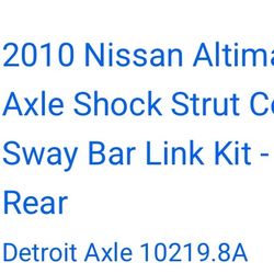 Nissan Altima  Shock Strut Coil Spring Sway Bar Link Kit - Front and Rear 