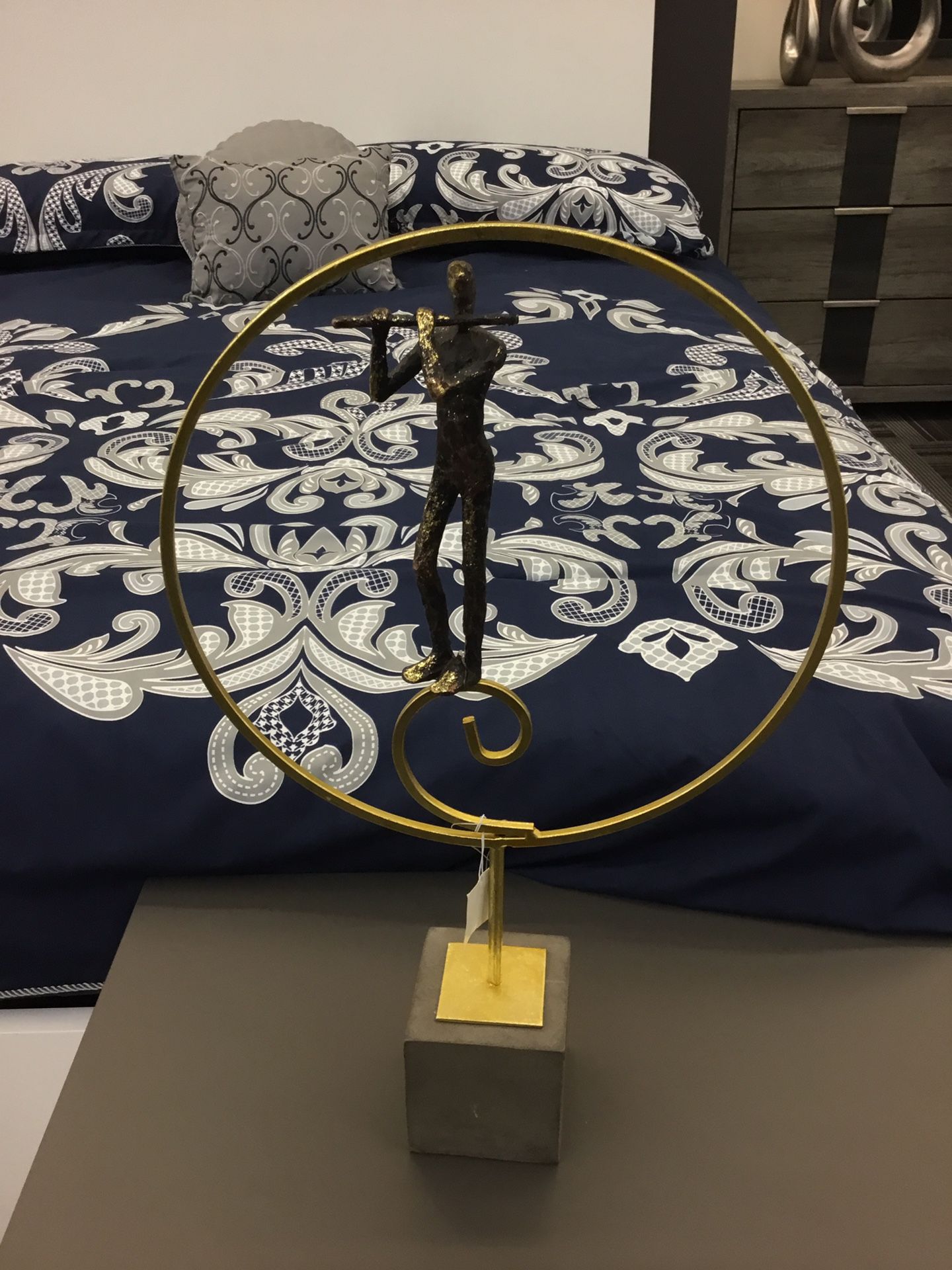Metal Flute Musician On A Stand