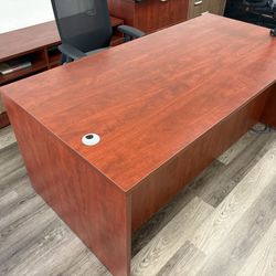 Office Furniture Set Cherry Bookshelf, File Cabinet, Credenza And More 