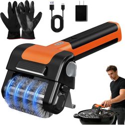 Electric Grill Brush for Outdoor,Ultra High Power Cordless BBQ Cleaner 950RPM,Rechargeable,4500mAh,Removable head,LED Light,304 Stainless Steel Reinfo