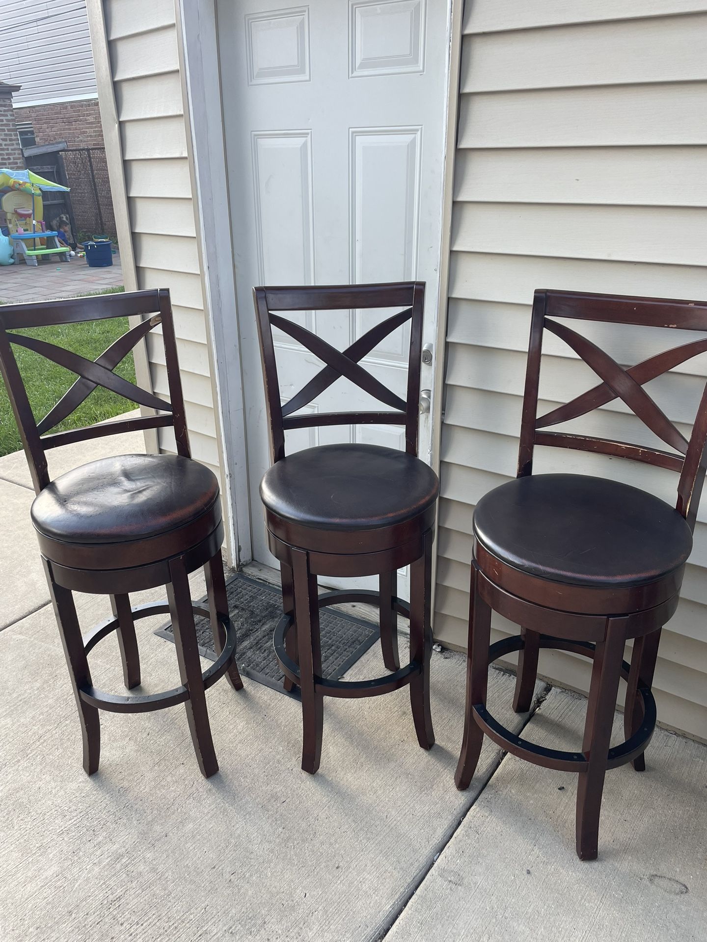 Solid Wood Bar Swivel Stools