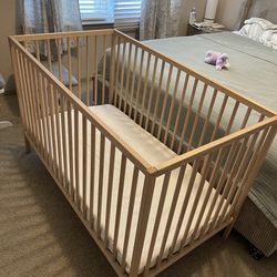 Ikea SNIGLAR Crib With Mattress