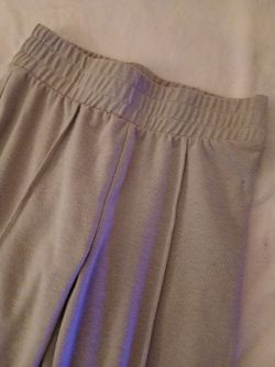 Oatmeal Elastic Waist Casual Pants