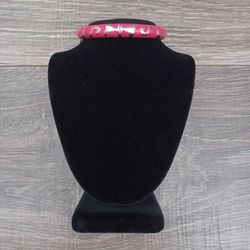 Pink Enamel Clamp Bracelet