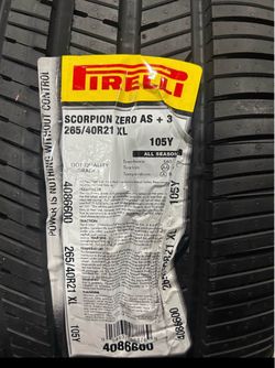 SET OF 4 BRAND NEW  PIRELLI SCORPION ZERO  AS +3  265/40R21 105Y XL $1,1150 installation including