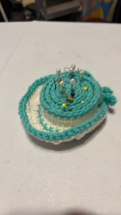 Vintage crocheted pincushion
