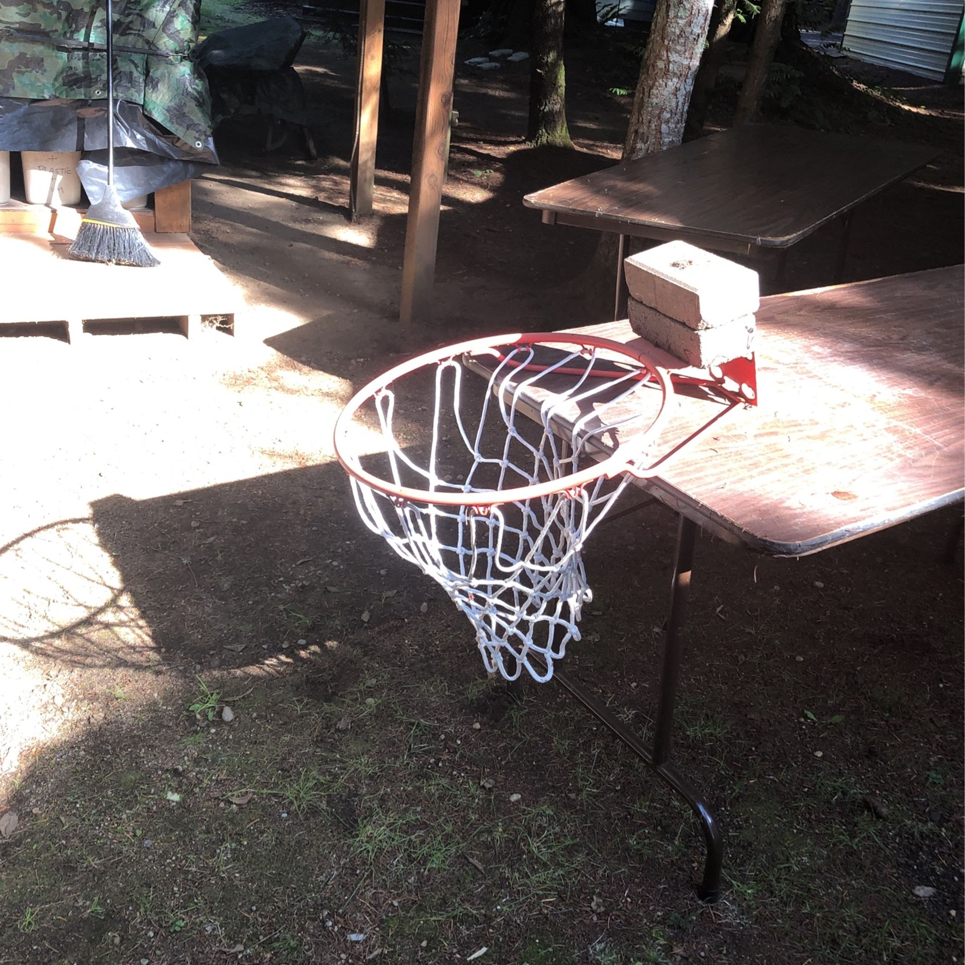 Basketball hoop and a new net