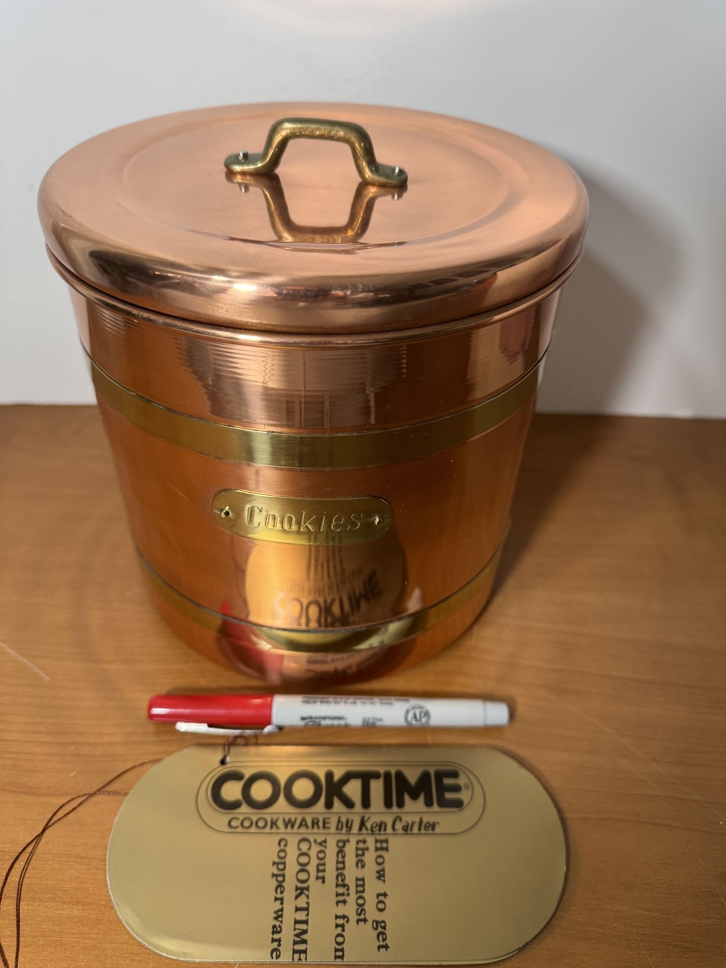 New Solid Copper Cookie Jar