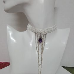 Handmade Pretty Choker With Purple Zirconia