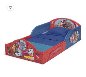 Nick Jr. PAW Patrol Plastic Sleep and Play Toddler Bed and Toddler Mattress and 4-piece Toddler Bedding set