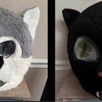 Dan Dee Costume Greeter Mask Heads Mascots Wolf Cat Panther $10 each
